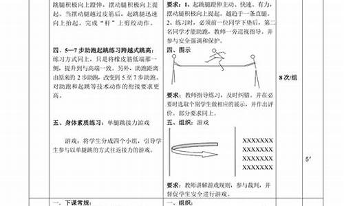 田径体育教案小学5年级简单